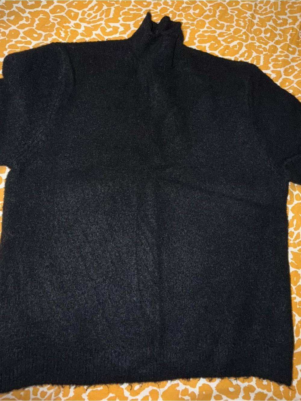 Zara Black Short-Sleeve Mock Neck Sweater
